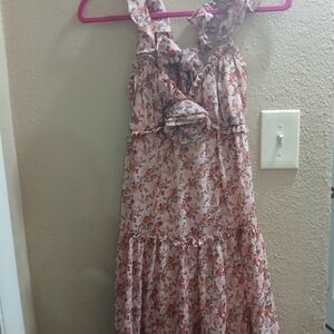 Blush Floral Midi Dress